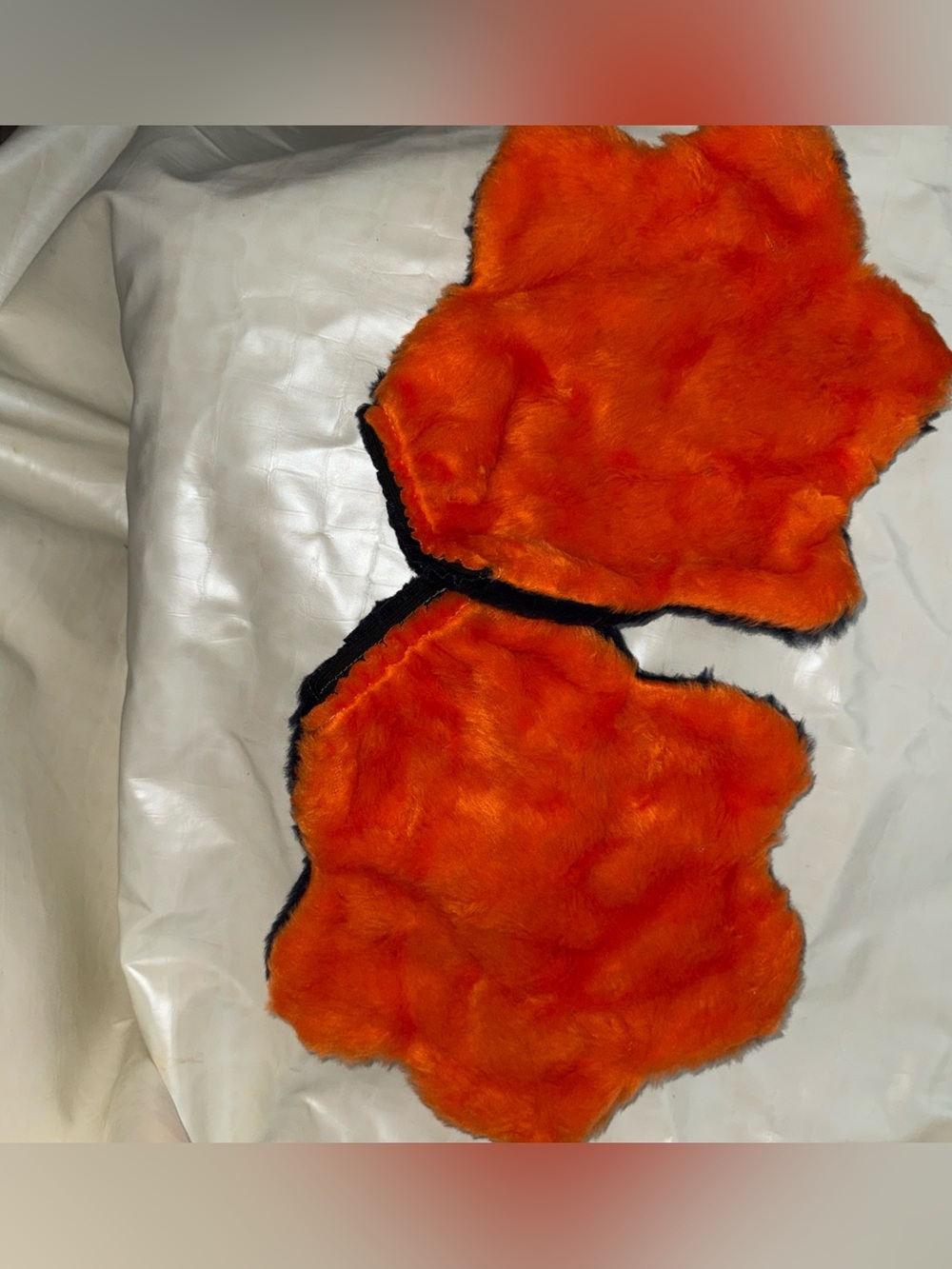 Plush Orange Faux Fur Tiger Paws Game Day
